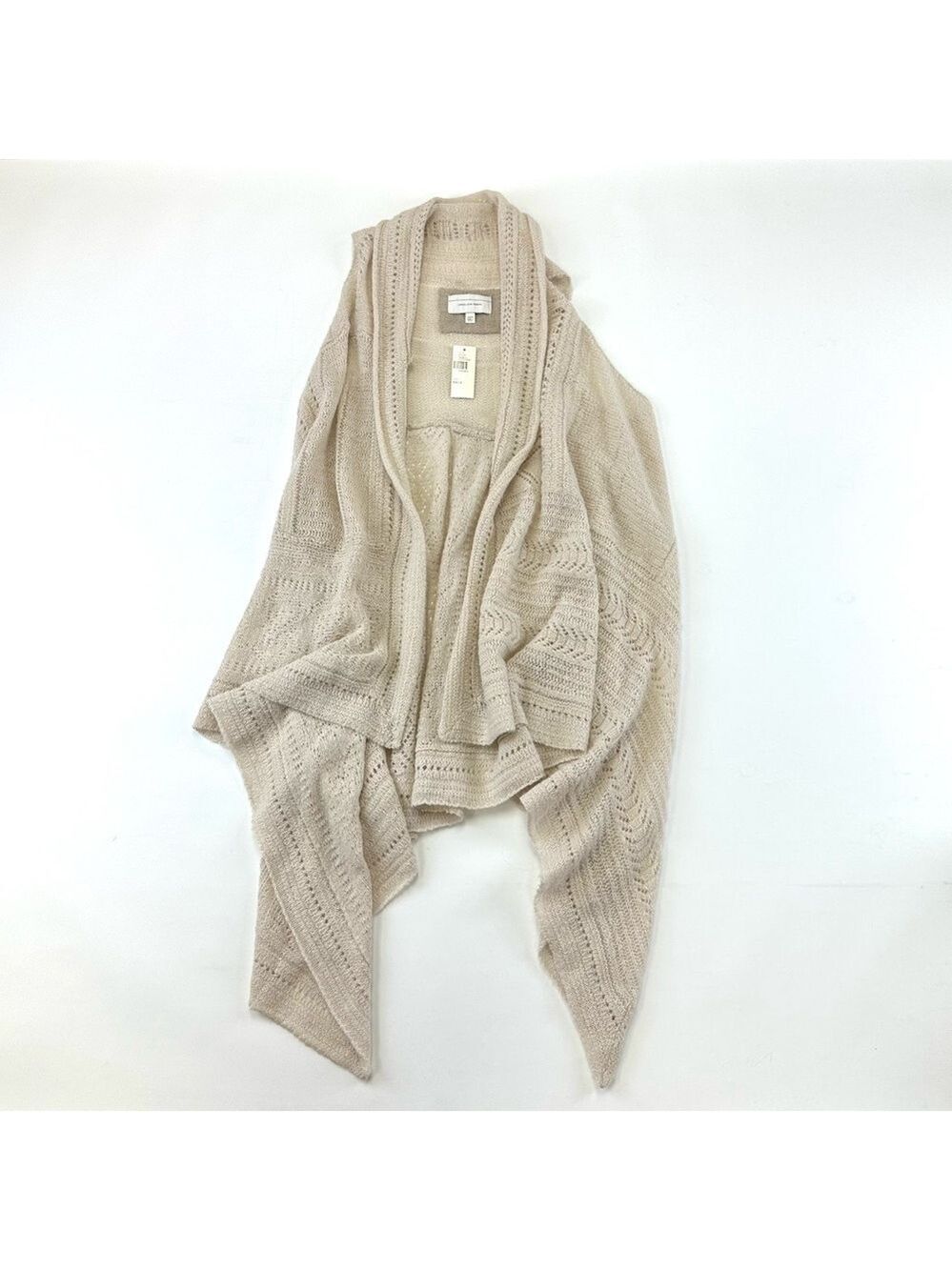 Angel of the North Anthropologie cream pointelle NWT knit vest XS/S boho coastal